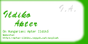 ildiko apter business card